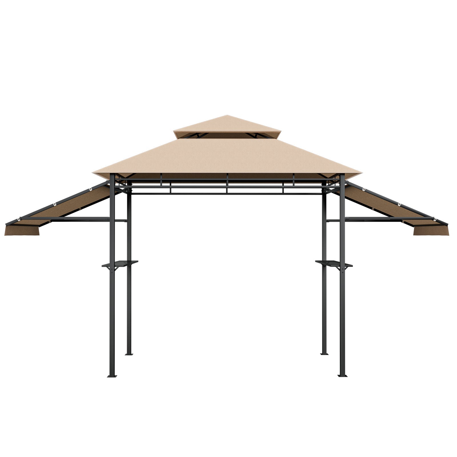 13.5 x 4 Feet Patio BBQ Grill Gazebo Canopy with Dual Side Awnings