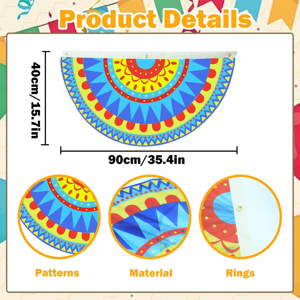 WUEURU Fiesta Decorations Cinco De Mayo Centerpiece Rainbow Mexican 15Pcs
