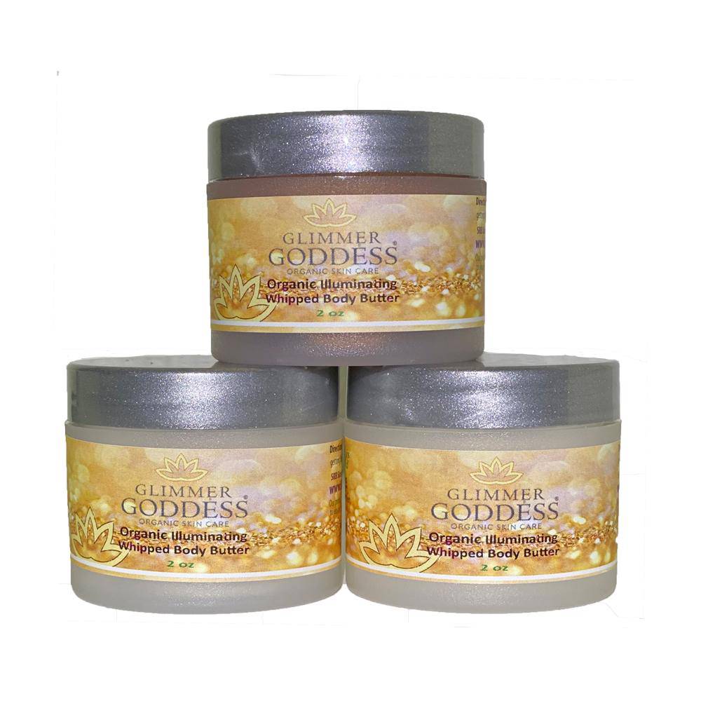 Organic Shimmering Body Butter Trio – 3 x 2 oz Travel Set