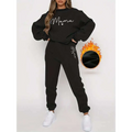 Pink Mama Long Sleeve Printed Fleece Jogger Set