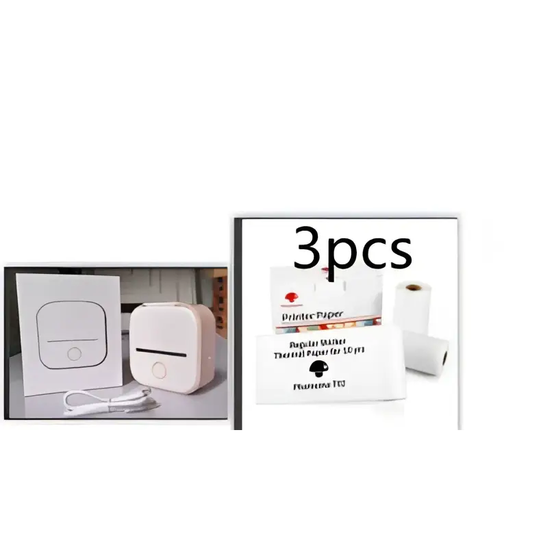 Portable Mini Label Printer with Sticky Paper rolls