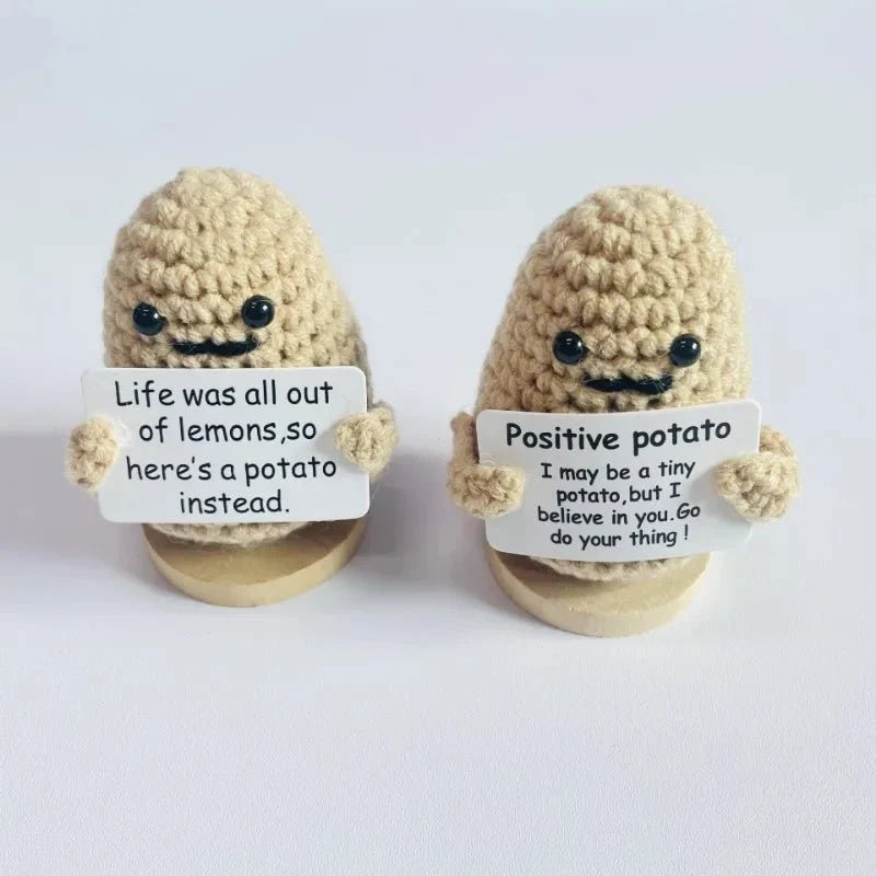 Mini Handmade Potato Hug Doll | Positive Energy Plush with Card