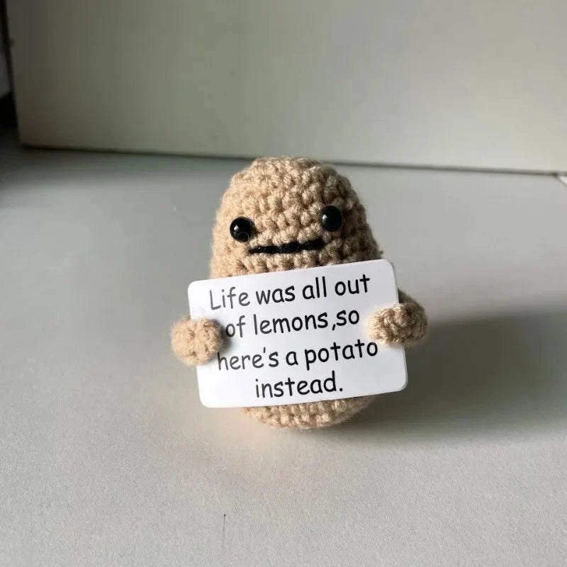 Mini Handmade Potato Hug Doll | Positive Energy Plush with Card