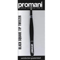 Promani Black Straight Tip Tweezers for Brow Shaping PR-920
