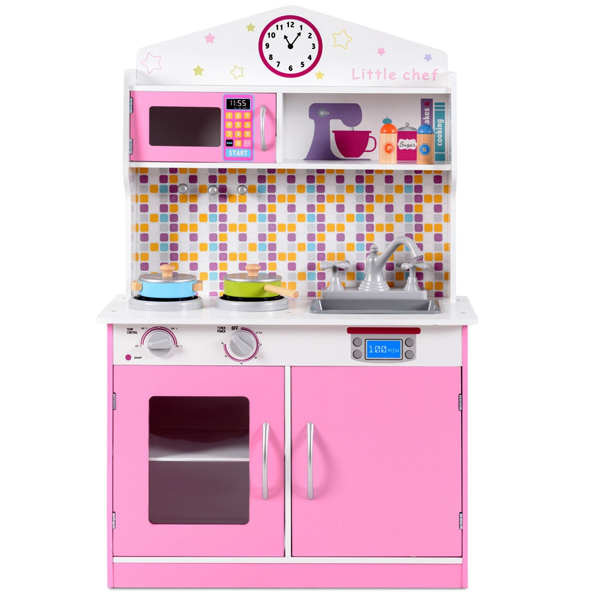 Kids Wooden Pretend Cooking Playset Cookware
