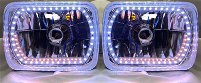 HEADLIGHTS 6X7 WHITE-HALO