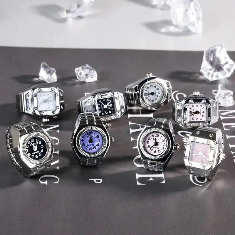 Retro Roman Vintage Punk Finger Watch Ring | Functional Ring Watch with Quartz Movement
