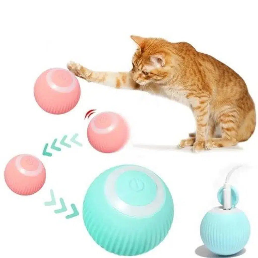 Generic Automatic Interactive Rolling Cat Toy with LED Light 4.3cm