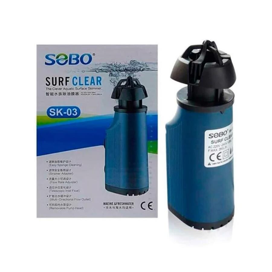 Sobo SK-03 Aquarium Surface Skimmer Internal Filter 200L/H 3W