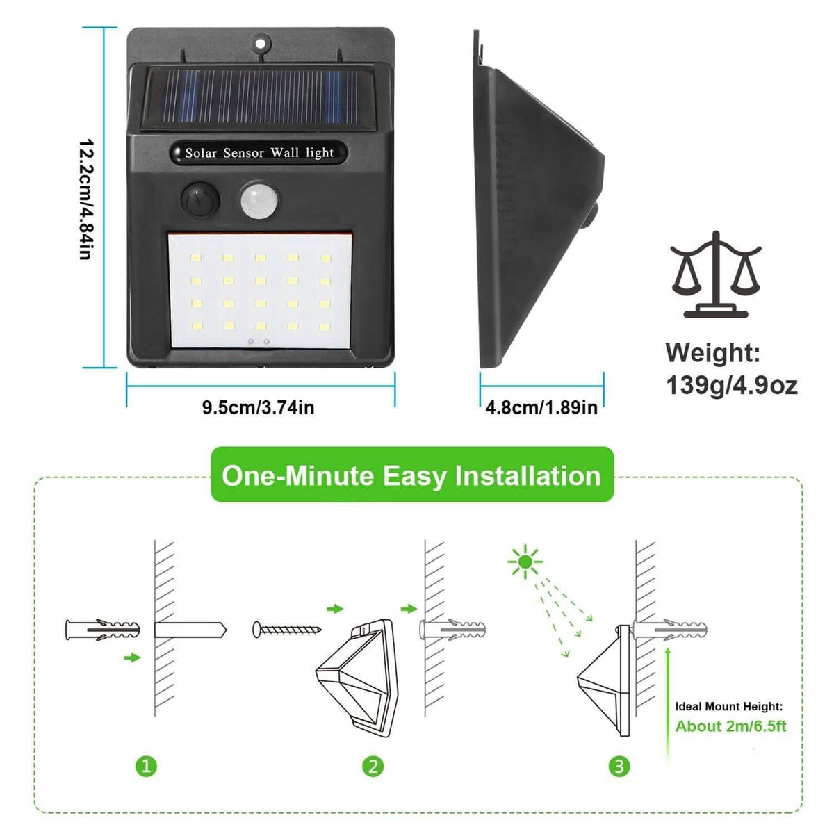 Solar Light 20 LEDs Outdoor PIR