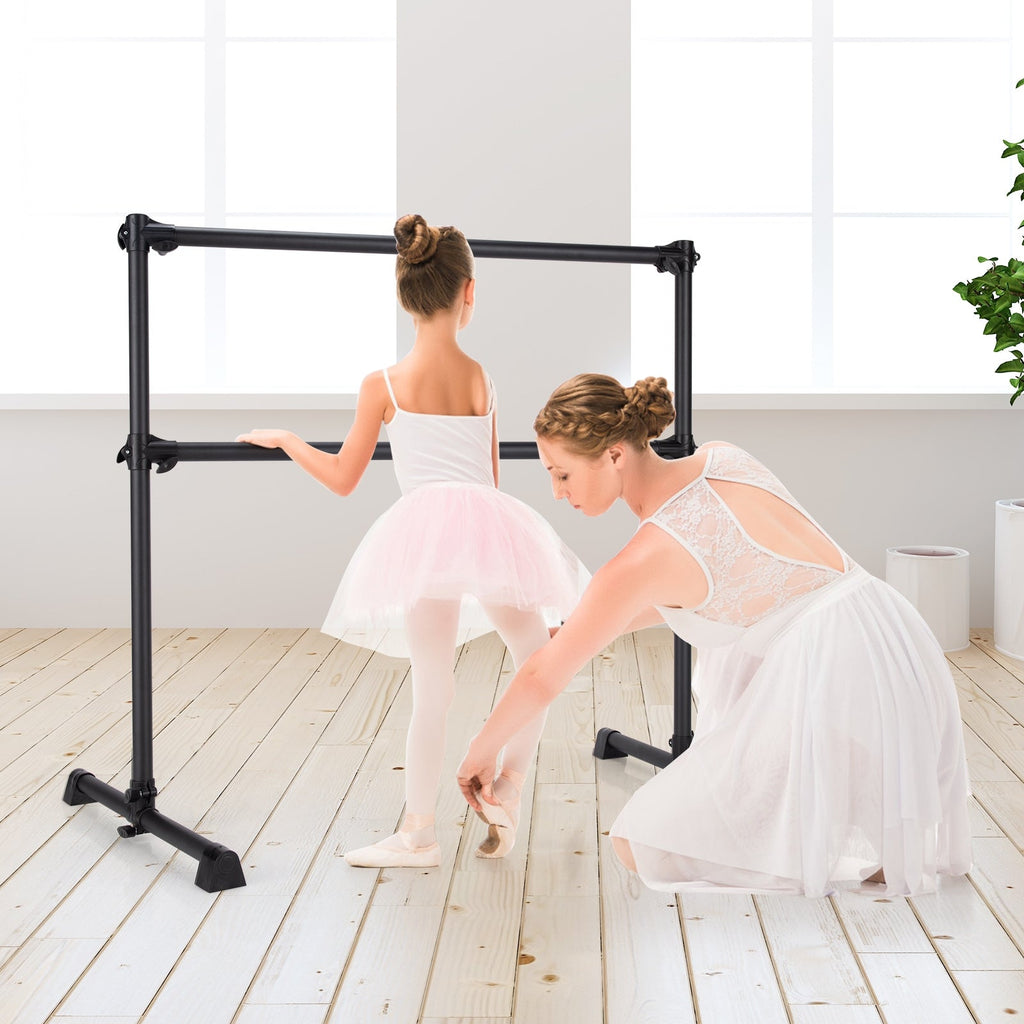 4 Feet Double Ballet Barre Bar with Adjustable Height