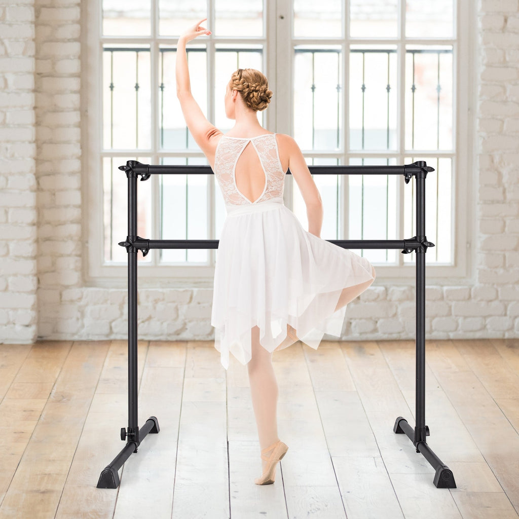 4 Feet Double Ballet Barre Bar with Adjustable Height