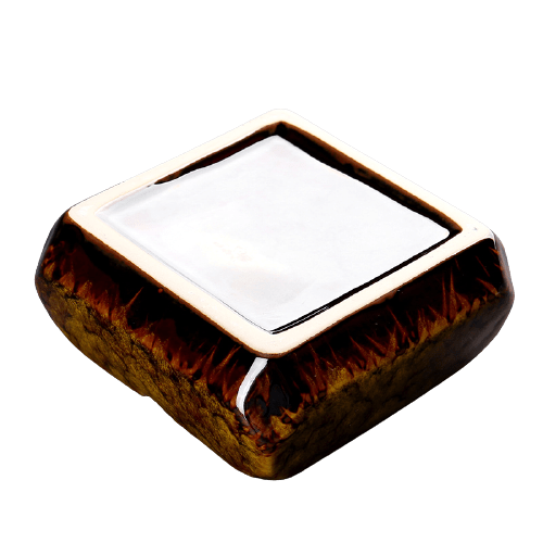 Square Glossy Ceramic Ashtray + Flameless Lighter (BLUISH)