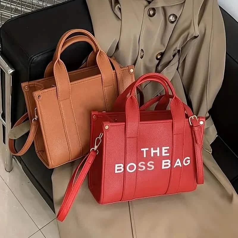 Trendy Leather Tote Bag Small Personalized Top Handle Crossbody Handbags