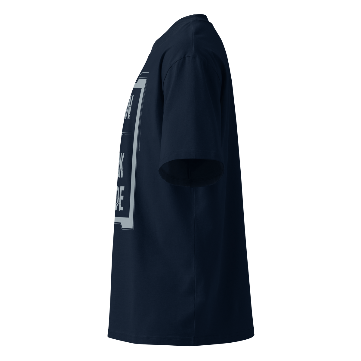 Born in Dark Mode – Oversized Organic High-Neck T-Shirt