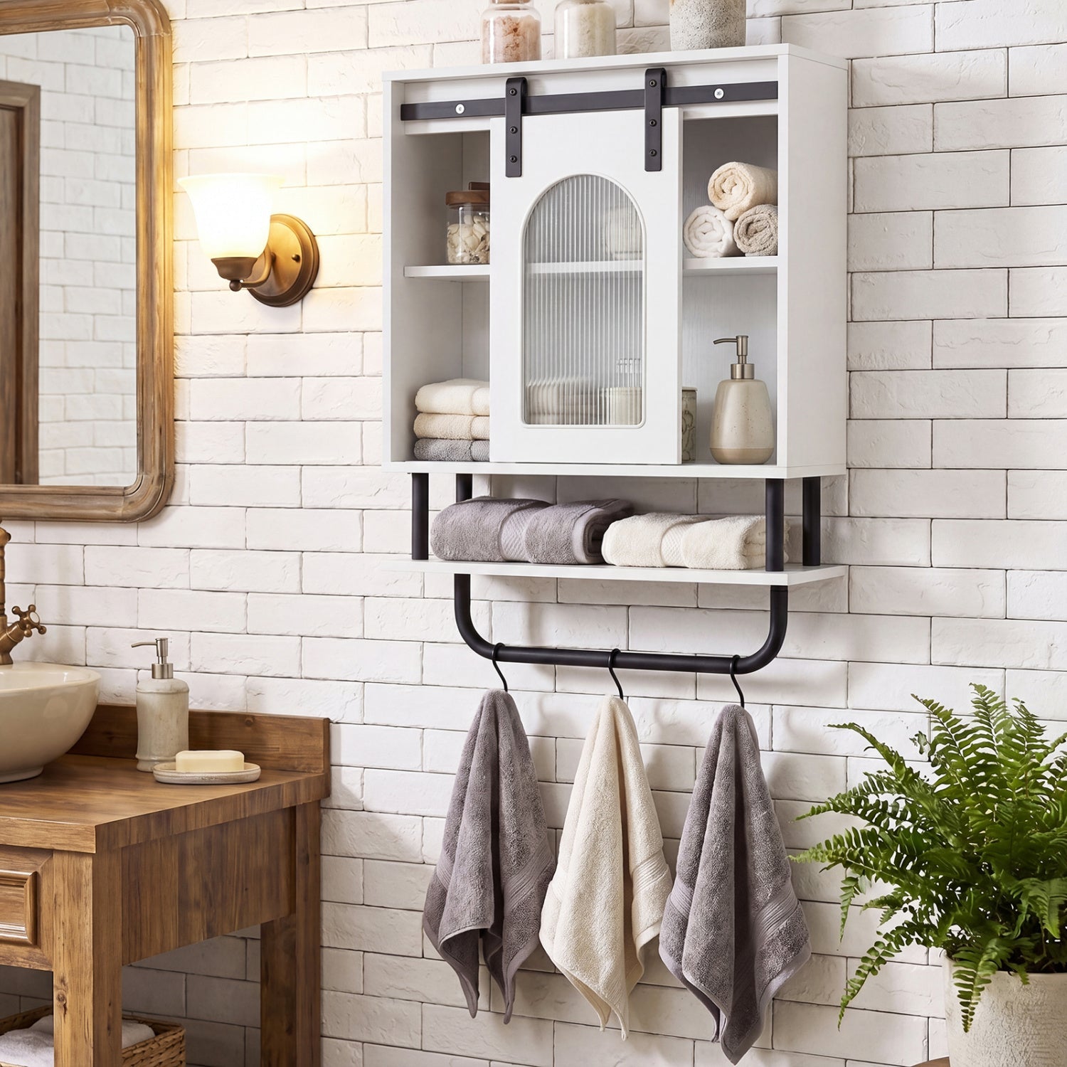 Heavy-Duty Laundry Cart with Hanging Rod and 2 Storage Baskets for Bedroom