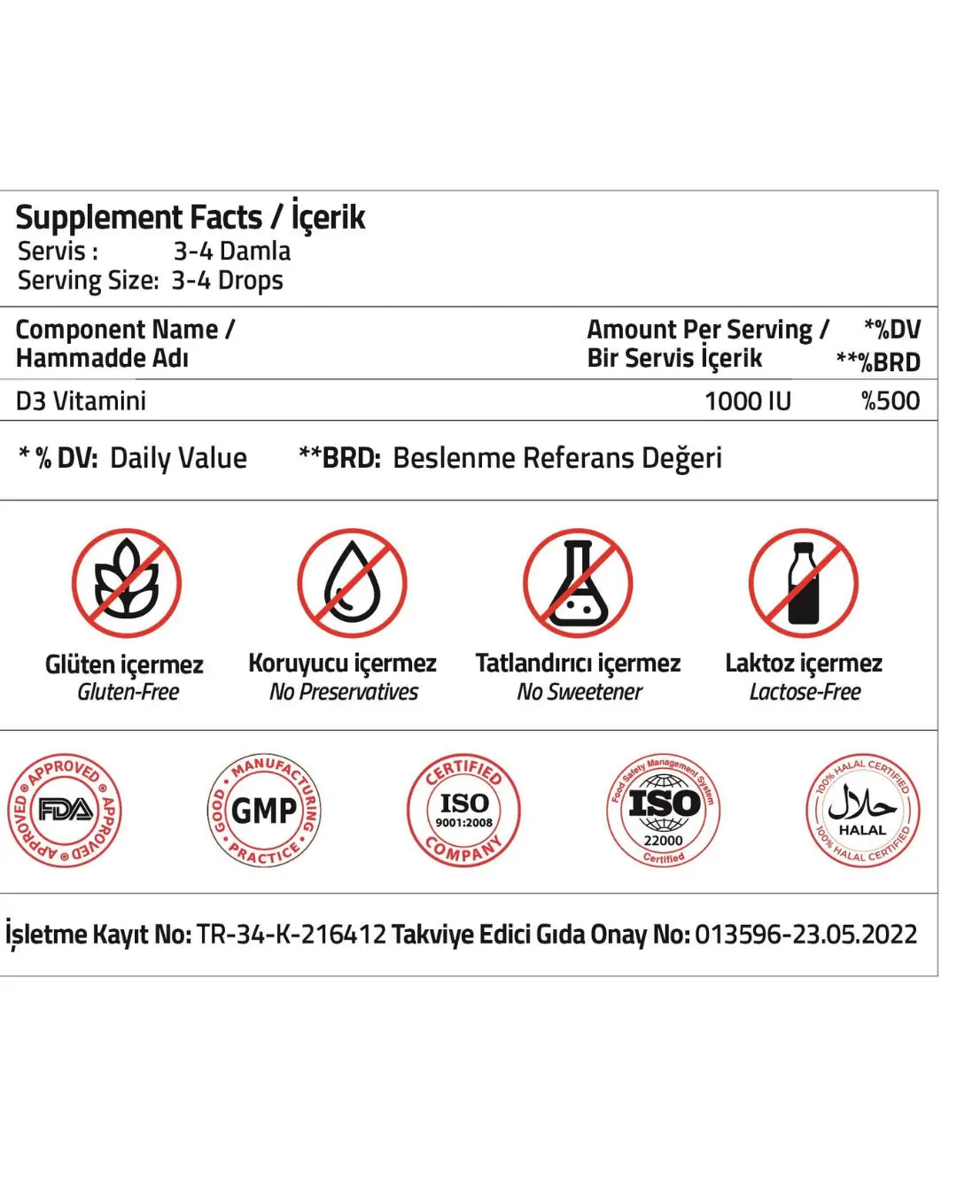 Validus Vitamin D3 Drops Daily Support Supplement 10 ml
