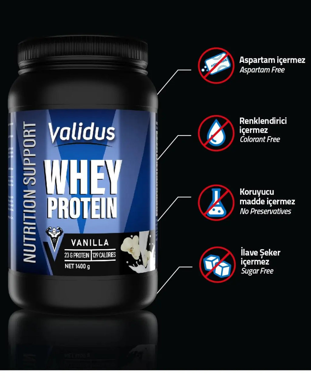 Validus Whey Protein Complex Vanilla Support Powder 1400g