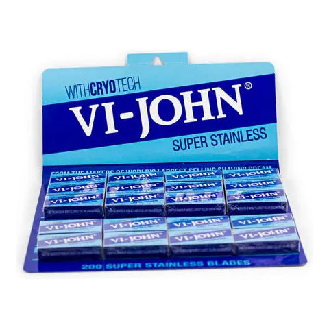 VI-John Super Stainless Double Edge Razor Blades - 20 x 10 Pack