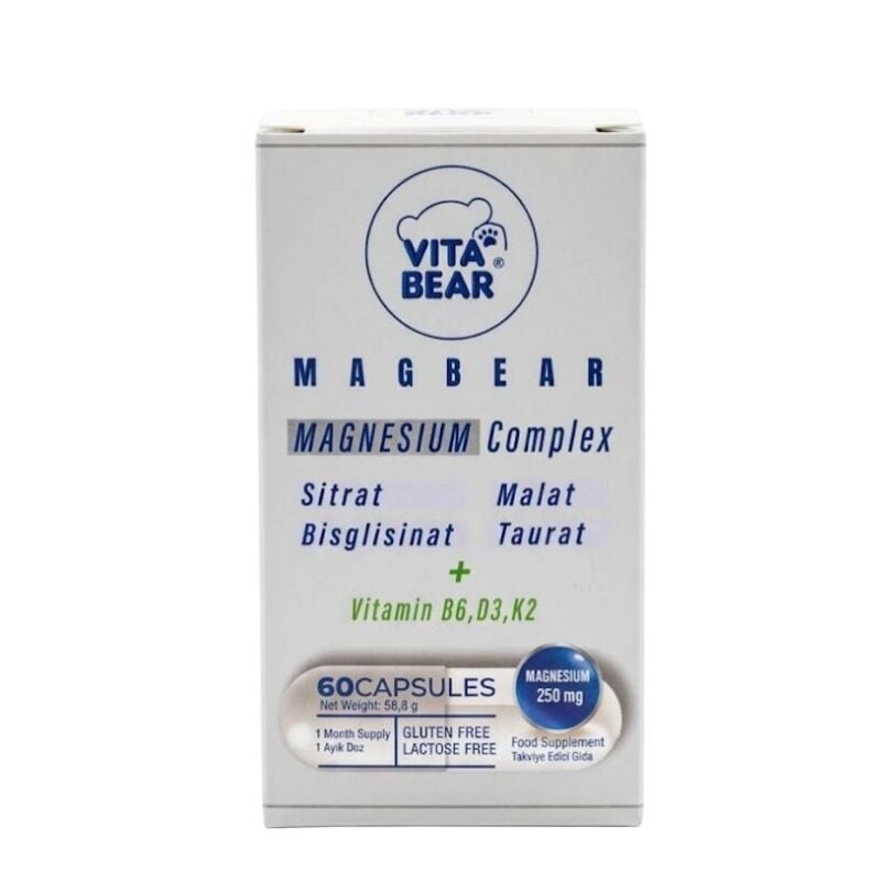 Vita Bear Magbear Magnesium Complex with B6 & D3 60 Capsules