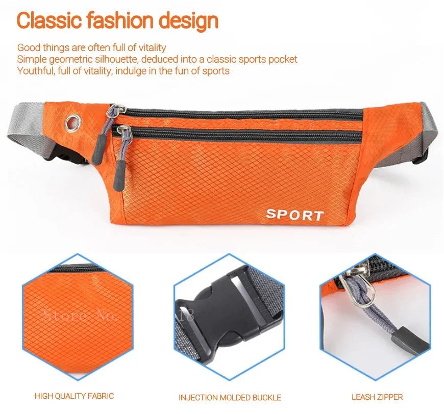 Waterproof Sports Waist Bag – Lightweight Chest & Shoulder Zip Pouch