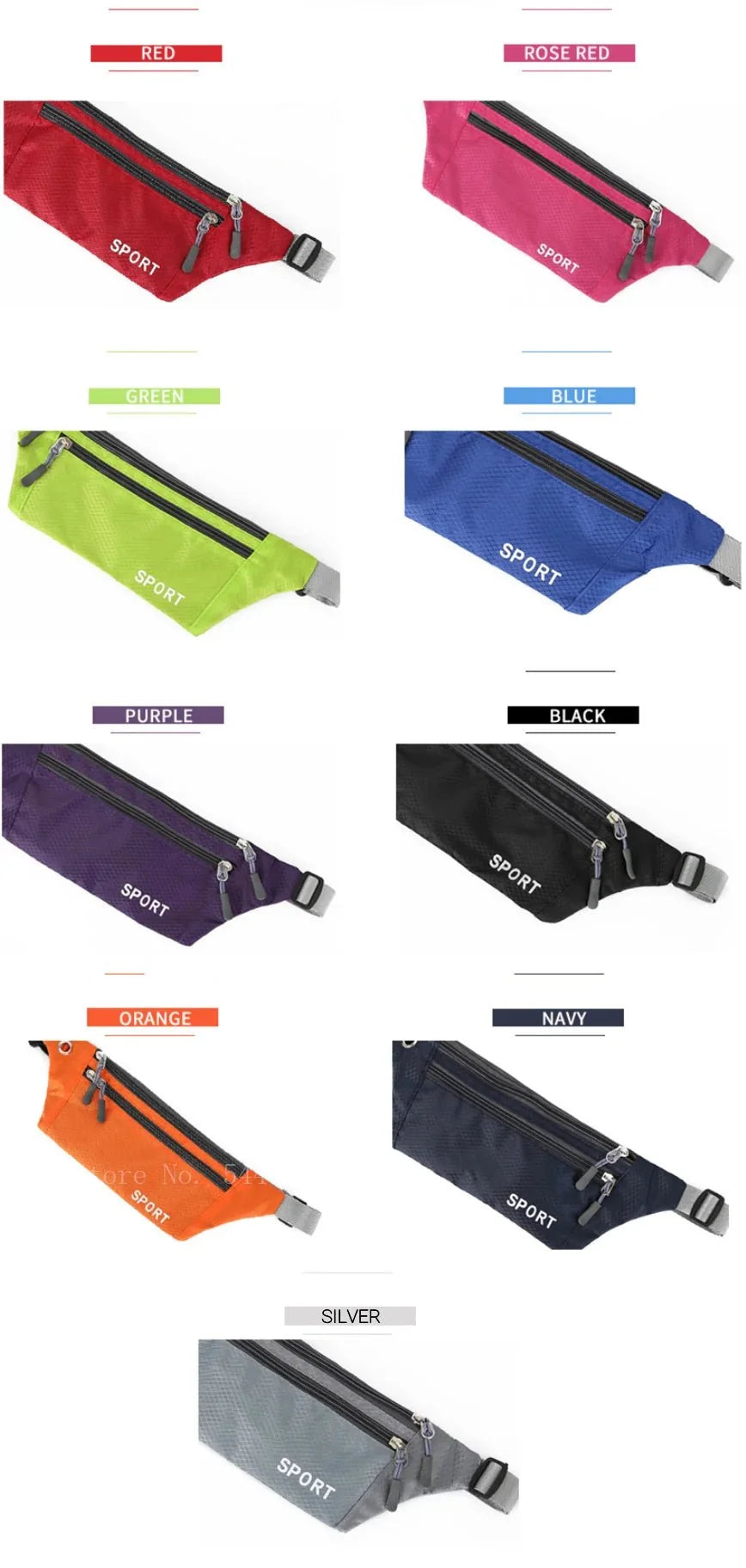 Waterproof Sports Waist Bag – Lightweight Chest & Shoulder Zip Pouch