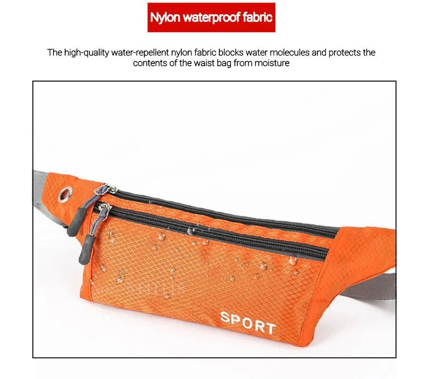 Waterproof Sports Waist Bag – Lightweight Chest & Shoulder Zip Pouch