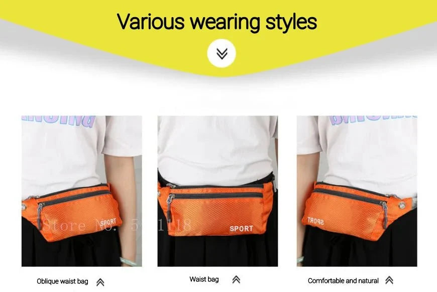 Waterproof Sports Waist Bag – Lightweight Chest & Shoulder Zip Pouch
