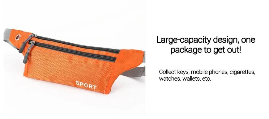 Waterproof Sports Waist Bag – Lightweight Chest & Shoulder Zip Pouch