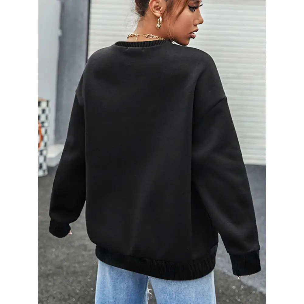 White Butterfly Lips Graphic Crew Neck Sweatshirt