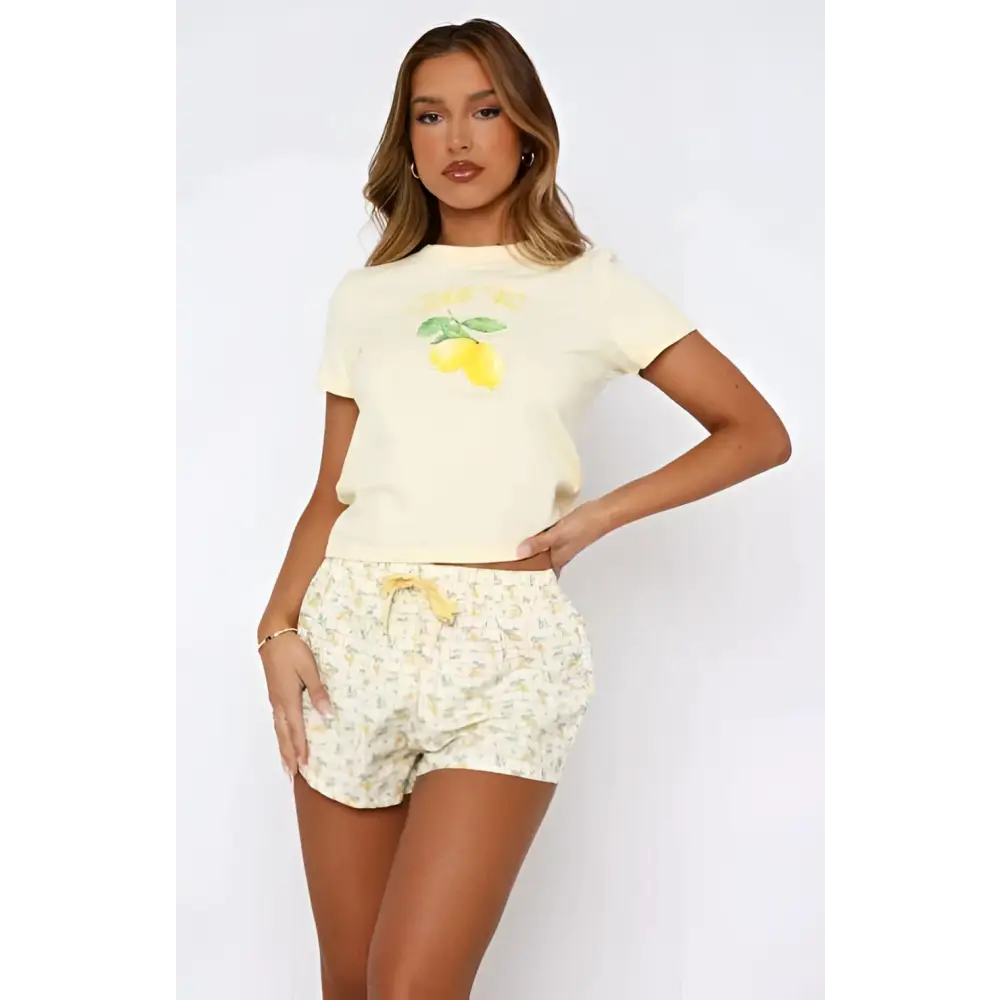 White Fox Shorts Sweetheart Pajamas Printing Suit