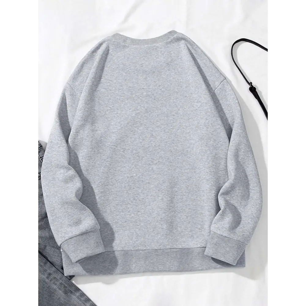 White Glitter Lips Pocketed Long Sleeve Sweatshirt