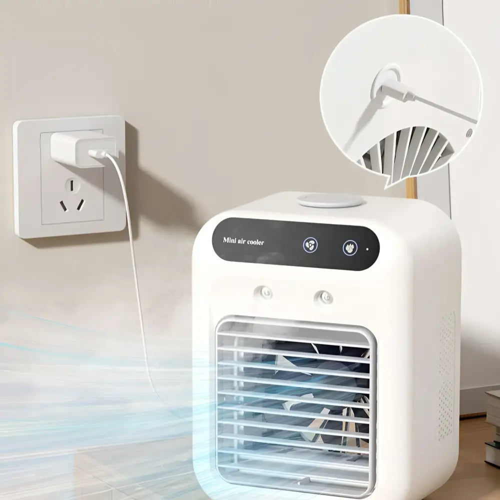 White Portable Air Conditioner Mini Cooler Fan