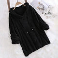 Women's Fleece Hoodie Solid Color Long Sleeve Sweatshirt