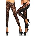 Women's Lace Leather Leggings