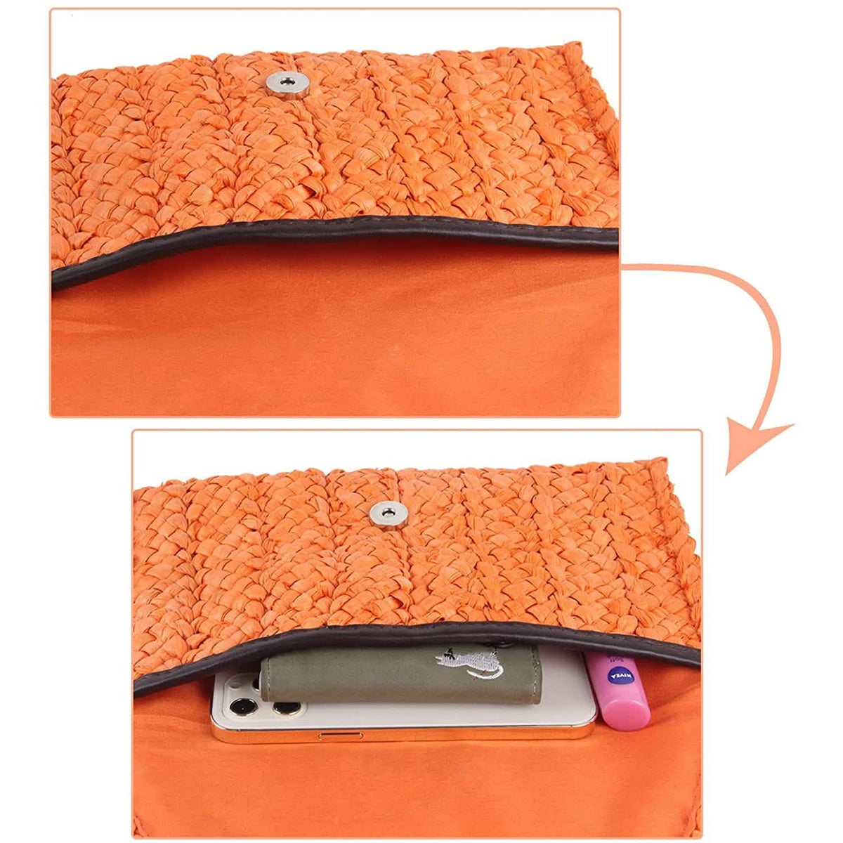 Women's Straw Clutch Purse