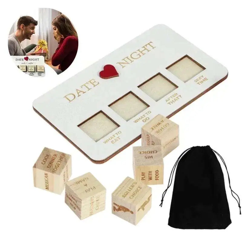 Wooden Date Night Dice Game Board