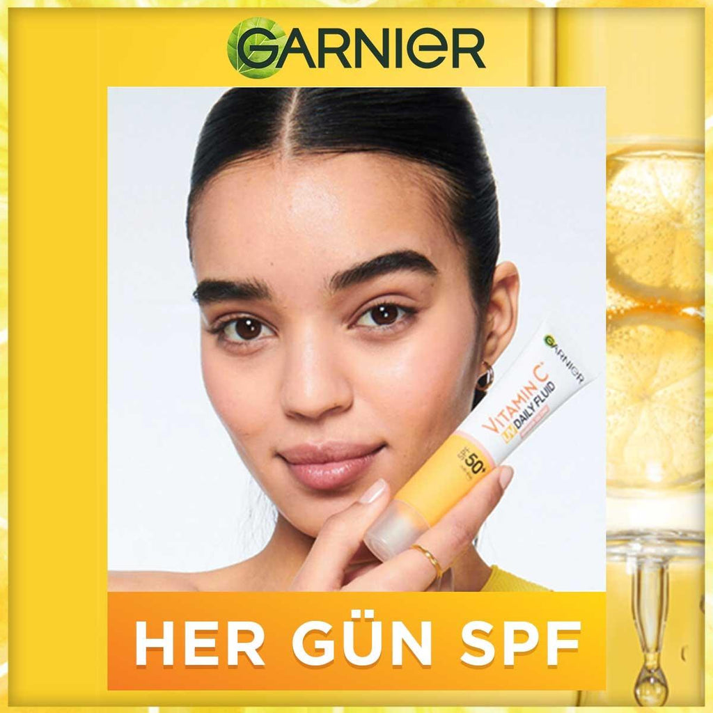 Garnier Daily Sunscreen Face Cream SPF50+ - Vitamin C Enriched, Vegan, Dermatologically Tested - 1.35 fl oz